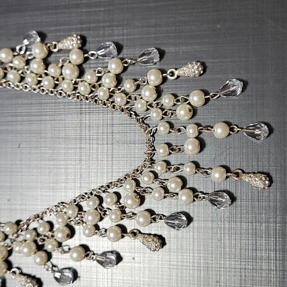 Silver and Pearl Necklace